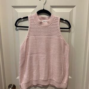 GAP Women’s Sleeveless Knit Sweater Tank Blush Pink Mock Neck Size M